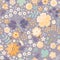 Seamless ditsy pattern with different beautiful flowers. Decorative vector print with elegant floral ornament