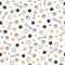 Seamless dog pattern with paw prints, bones, hearts and balls. Cat foot texture. Pattern with doggy pawprint and bones