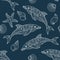 Seamless dolphin pattern