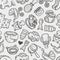 Seamless doodle baby toy pattern