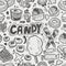 Seamless doodle candy pattern