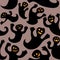 Seamless doodle cheerful halloween ghosts