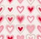 Seamless doodle dots heart pattern