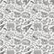 Seamless doodle Paris pattern