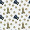 Seamless doodle pattern with cute money elements