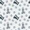 Seamless doodle pattern with cute money elements