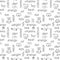 Seamless Doodle pattern. Pet food, complete diet for dogs, cats, hamsters, rabbits . For pet stores, fabric, wrapping paper,