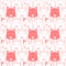 Seamless doodle pigs faces lineart background