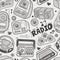 Seamless doodle radio pattern