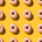 Seamless Doughnut Pattern on bright illuminating background