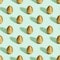 Seamless easter composition with golden eggs, creative pattern, spring holiday print