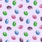 Seamless easter eggs pattern. Watrcolor eggs on white background.Texture for wrapping paper, textile, scrapbooking,.