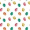 Seamless easter eggs pattern. Watrcolor eggs on white background.Texture for wrapping paper, textile, scrapbooking,.