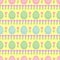 Seamless Easter pattern, card. Vector background with Easter eggs, spring flowers and hearts.