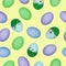 Seamless Easter pattern made of photos of hand painted henâ€™s eggs. Closeup photos with eggshell texture.