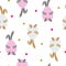 Seamless Easter rabbits pattern. Cute illustration.