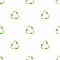 Seamless eco pattern. Three arrows with leaves eco recycle. reuse ornament on white background