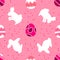 Seamless Egg And Bunnies Animal Pattern, Easter Day Theme Pattern, Vector Illustration EPS 10.