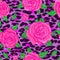 Seamless elegant vintage floral pattern over leopard skin background. Rose flowers, fusion. d vector illustration.