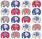 Seamless elephant geometric pattern