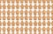 Seamless Endless pattern of baked gingerbread man cookies isolated on white