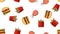 Seamless endless pattern of different delicious hearty hot fries, hamburgers, fast food chicken legs on a white background.