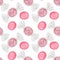 Seamless, endless pattern with realistic sweets, Sweet lollipops round shape on white background. Seamless background, design for