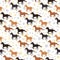 Seamless equestrian pattern on a white background with stars