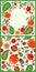 Seamless ethnic decorative oriental pattern and floral border with pomegranate juicy fruits, leaves and flowers for fashion print,