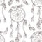 Seamless ethnic ornate dreamcatcher pattern