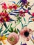 Seamless exotic floral fashion pattern