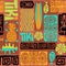 Seamless Exotic Tiki Pattern. Vector illustration.