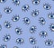 Seamless Eyes Pattern on Blue Background, Geometric Design Ready for Textile Prints.