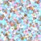 Seamless fabric layered pattern of blurred colorful transparent flowers