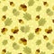 Seamless fall pattern with oak leaves and acorns