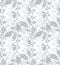 Seamless fancy silver leaves background