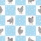 Seamless farm chicken pattern with hens.