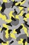 Seamless fashion black gray and yellow camouflage pattern 