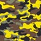 Seamless fashion wide woodland and yellow camo pattern illustration for your design.Classic clothing style masking camo rep