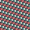 Seamless Festive Love Abstract Pattern with Hearts on Dark Blue