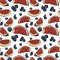 Seamless Figs pattern. Pink background, ripe figs. The print is well suited for textiles. Print for menu, kitchen wallpaper, home