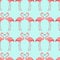 Seamless flamingo bird pattern