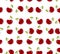 Seamless flat cherry pattern. Fresh summer fruit background