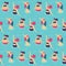 Seamless Flat Pattern Active Woman Pool Party