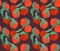 Seamless flat texture with nectarines on branches with foliage on dark background. Cartoon pattern with apricot. Hand drawn