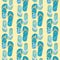 Seamless flip flop shoe vector pattern background. Modern Memphis style sandals on zig zag motif backdrop. Funky hot