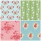 Seamless Floral Background Beautiful Set