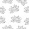 Seamless floral background with lotus flower in pencil drawing, simple and elegant floral pattern for fabric, wrapping projects or