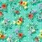Seamless floral beautiful texture in folk style