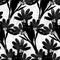 Seamless floral black white woven herringbone style texture. Two tone 50s monochrome pattern. Modern textile weave